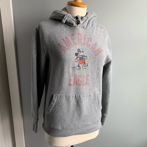 Disney X Ae Grey Mickey Mouse Hoodie 